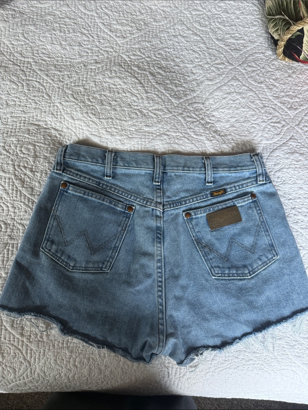 Wrangler Light Blue High-Waist Denim Shorts